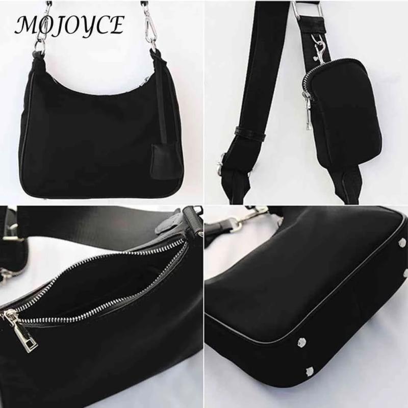 Casual Women Messenger Bags Nylon Chain Crossbody Handbags 3 in 1 Underarm Bag