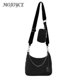 Casual Women Messenger Bags Nylon Chain Crossbody Handbags 3 in 1 Underarm Bag