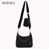 Casual Women Messenger Bags Nylon Chain Crossbody Handbags 3 in 1 Underarm Bag