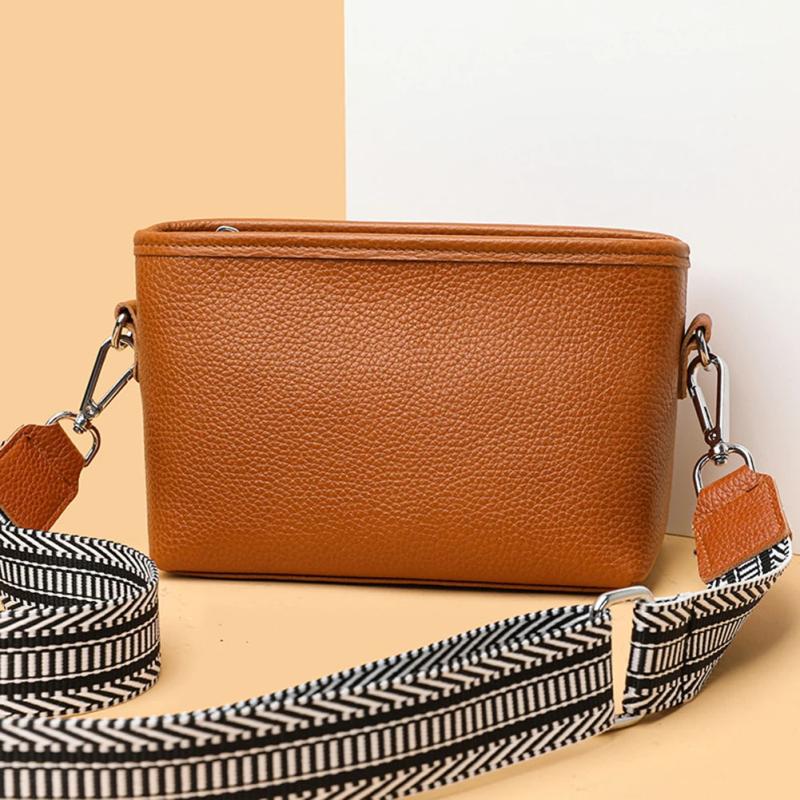 Casual Messenger Bag First Layer Cowhide Shoulder Multi-pocket Crossbody Bag