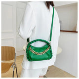 Braided Shoulder Strap Handbags Soft PU Leather Cloud Hobo