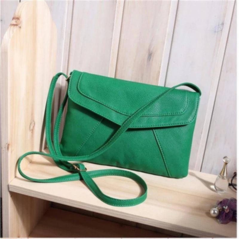 Casual Vintage Small Leather Messenger Bag Envelope Handbag Purse Crossbody
