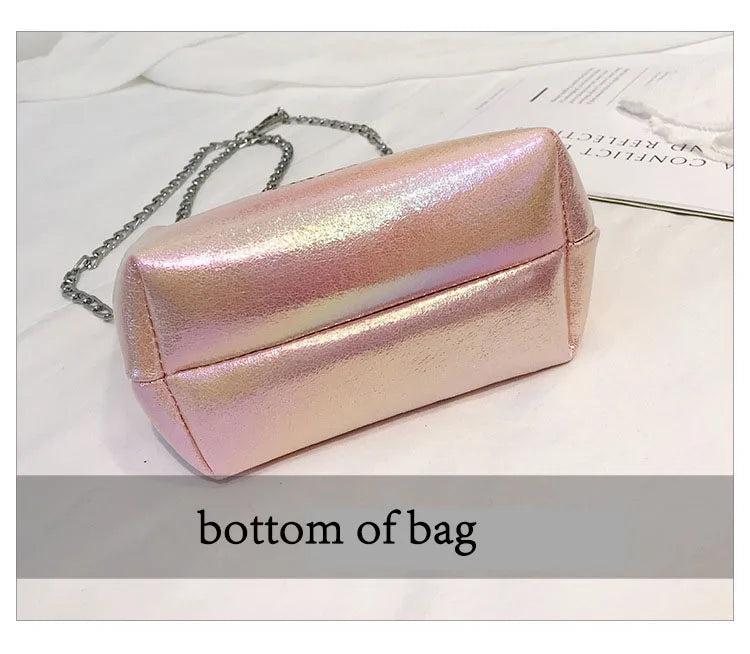 Bright Small Bag European American Printing Chain Shoulder Messenger Bucket Moth