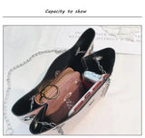 Bright Small Bag European American Printing Chain Shoulder Messenger Bucket Moth
