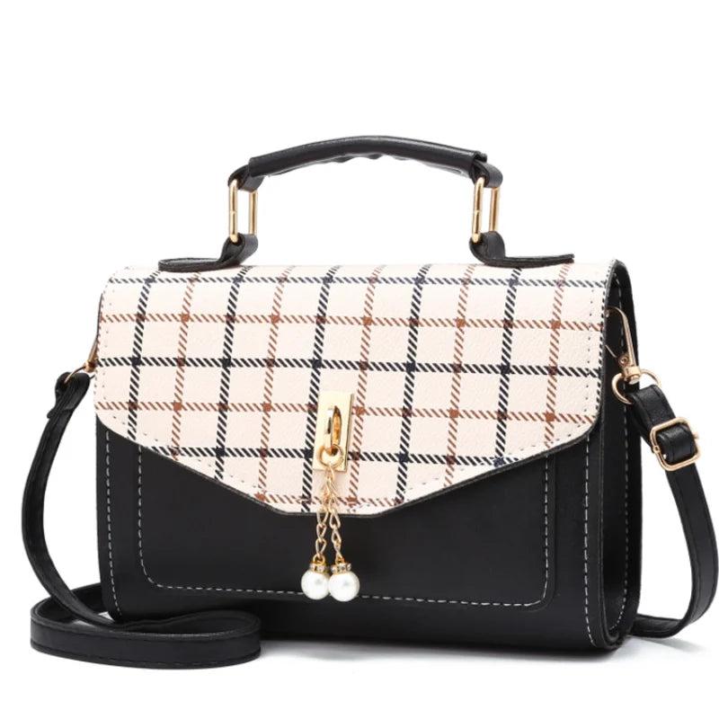 Casual Small Square Bag Women Autumn One-shoulder Cross-body Bag Pearl Handbag
