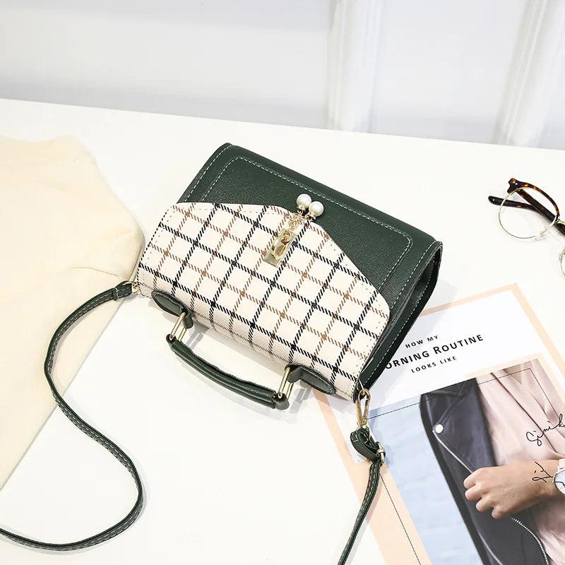 Casual Small Square Bag Women Autumn One-shoulder Cross-body Bag Pearl Handbag