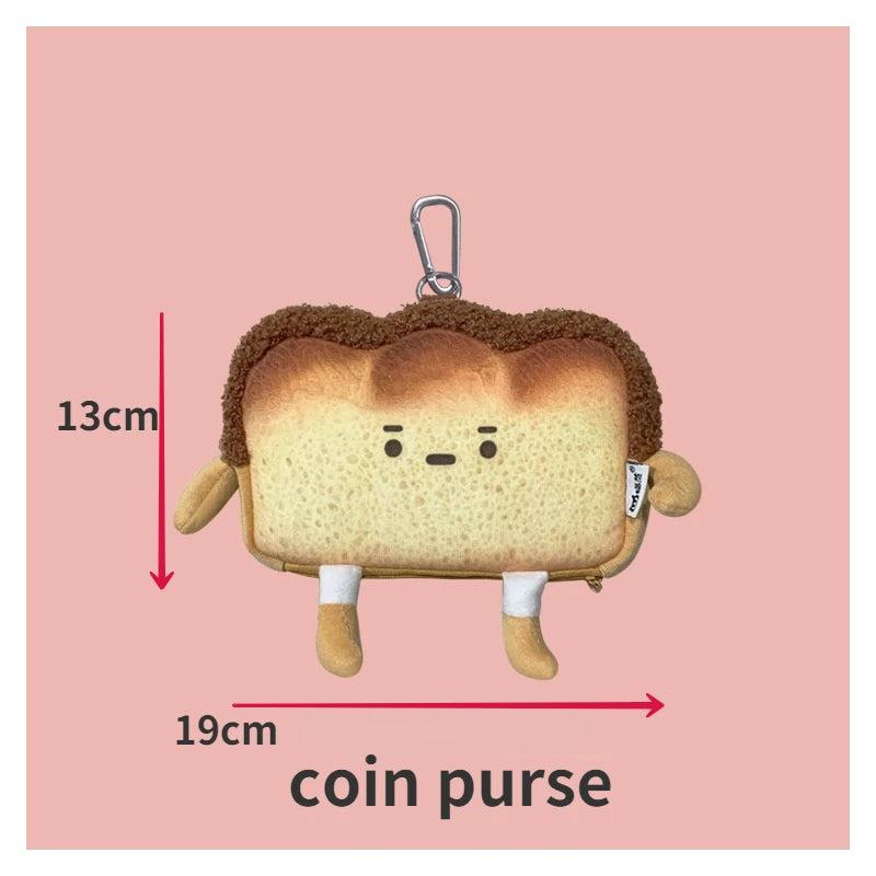 Bread Toast Plush Shoulder Bag Girls Coin Purse Card Holder