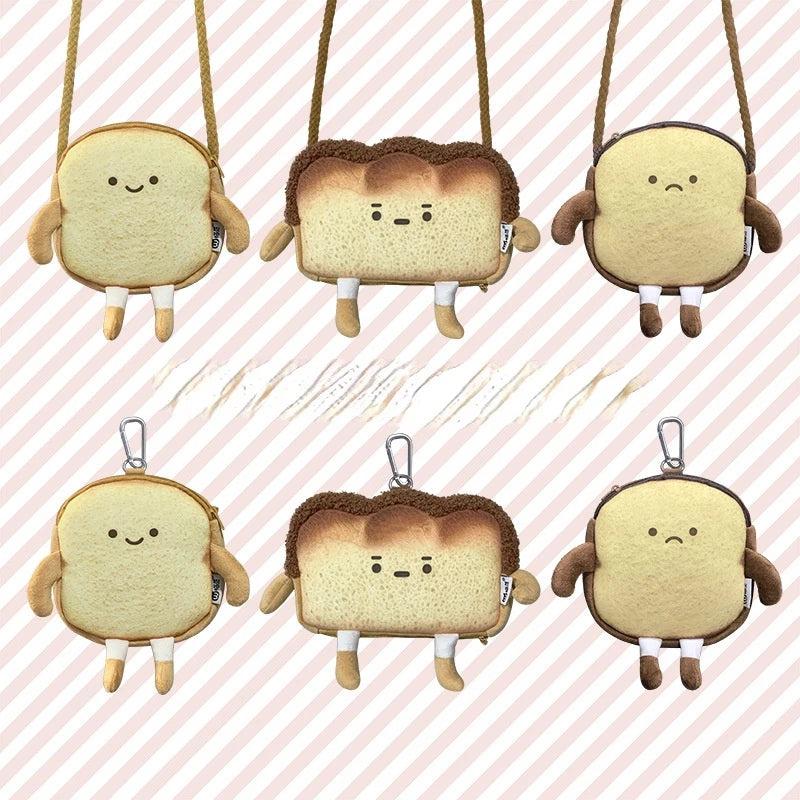 Bread Toast Plush Shoulder Bag Girls Coin Purse Card Holder