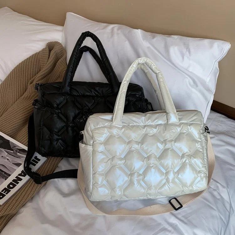 Casual Space Pad Cotton Crossbody Bag Large Capacity Tote