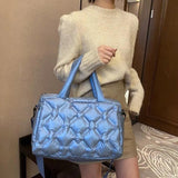 Casual Space Pad Cotton Crossbody Bag Large Capacity Tote