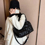 Casual Space Pad Cotton Crossbody Bag Large Capacity Tote