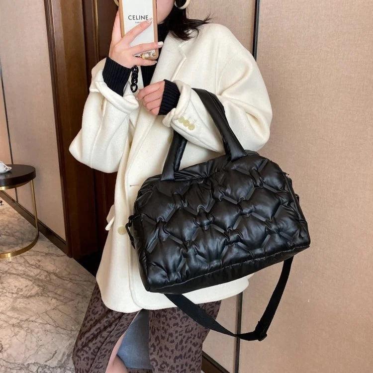 Casual Space Pad Cotton Crossbody Bag Large Capacity Tote