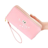 Bow Double Zipper Women's Wallet Handbag Large Capacity Mobile Phone Bag