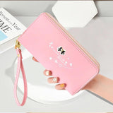 Bow Double Zipper Women's Wallet Handbag Large Capacity Mobile Phone Bag