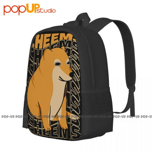 Baby Corgi Cheems Orange Backpack Large Capacity Vintage Portable Gym Tote Bag