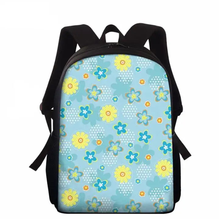 Beauty Floral Pattern Schoolbag Backpack Kids Book Bag 15inch
