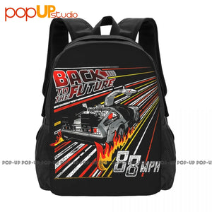 Back To The Future 88Mph Streaking Flames Time Travel Marty Backpack