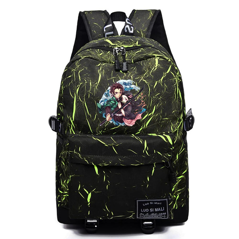 Anime Demon Slayer High Schoolbag Casual Packsack Mochila Student Travel Bag