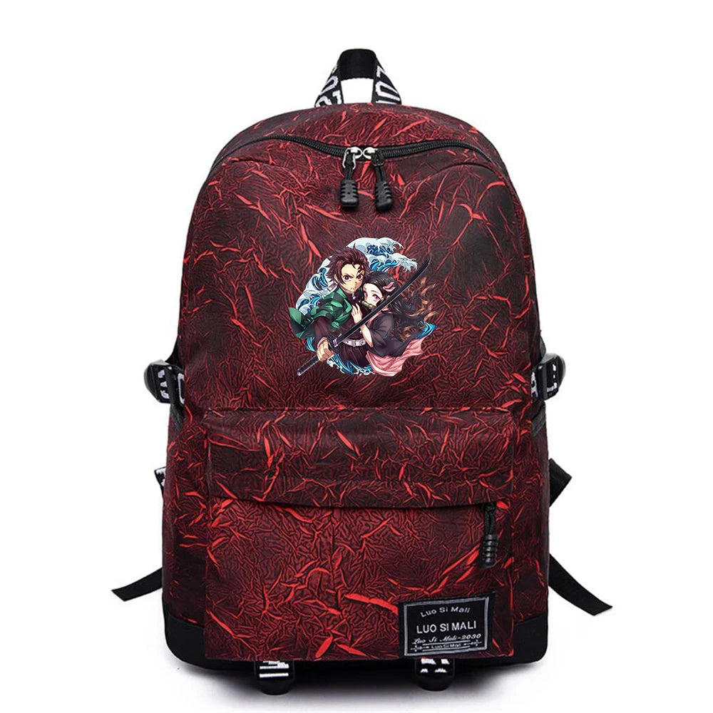 Anime Demon Slayer High Schoolbag Casual Packsack Mochila Student Travel Bag