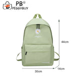 Casual Canvas Book Backpack Green Daisy Embroidery Large Capacity