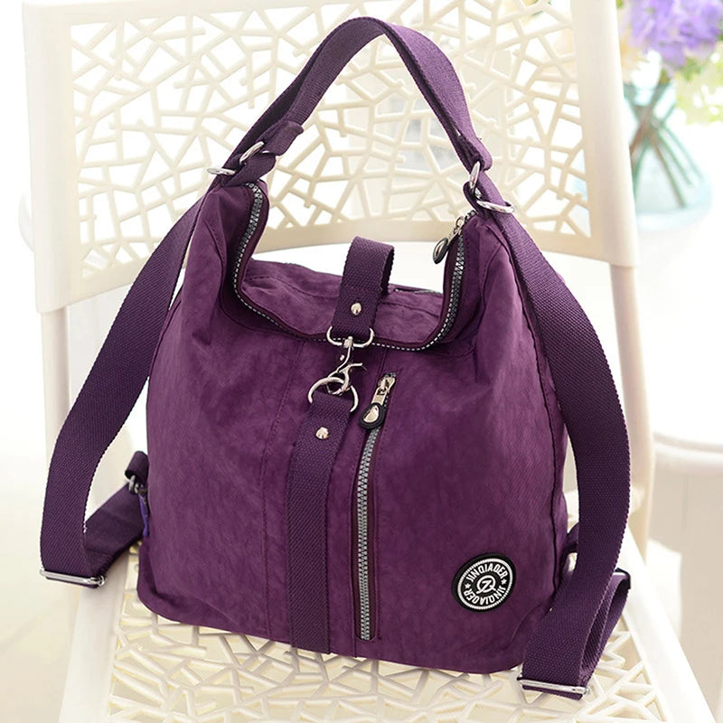 Casual Zipper Solid Sewing Backpack Retro Style Student Daily Bag