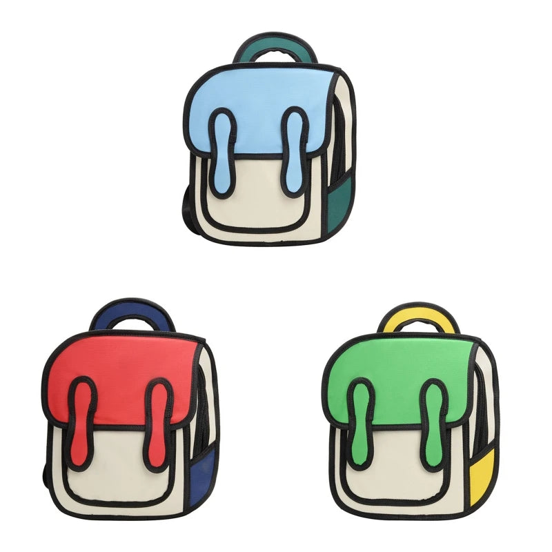 2D Comic School Bag Satchel for Kids Gift