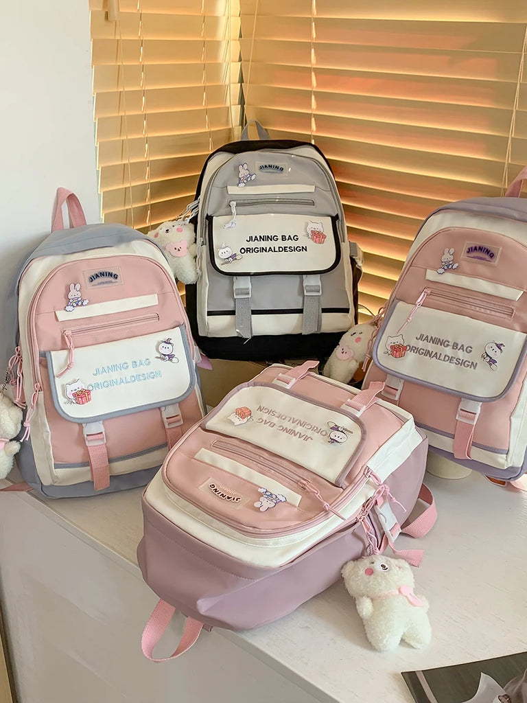 Fashionable Stripe Style Backpack Large Capacity Waterproof