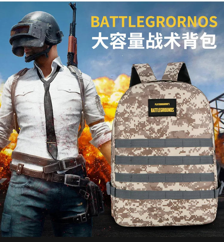 PUBG Camo Canvas Backpack Student Computer Bag
