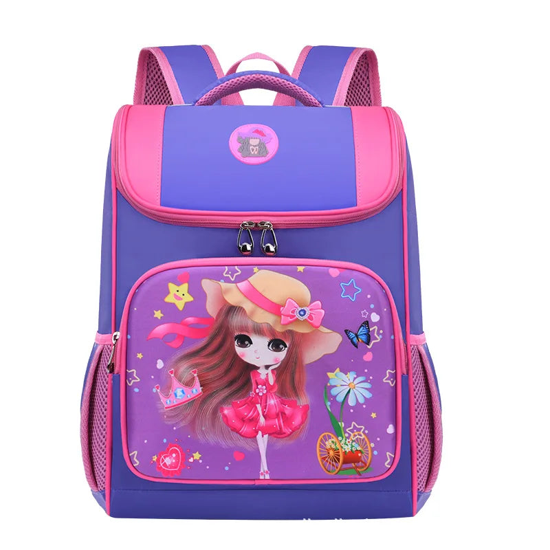 Kids Princess Cartoon School Backpack Girls
