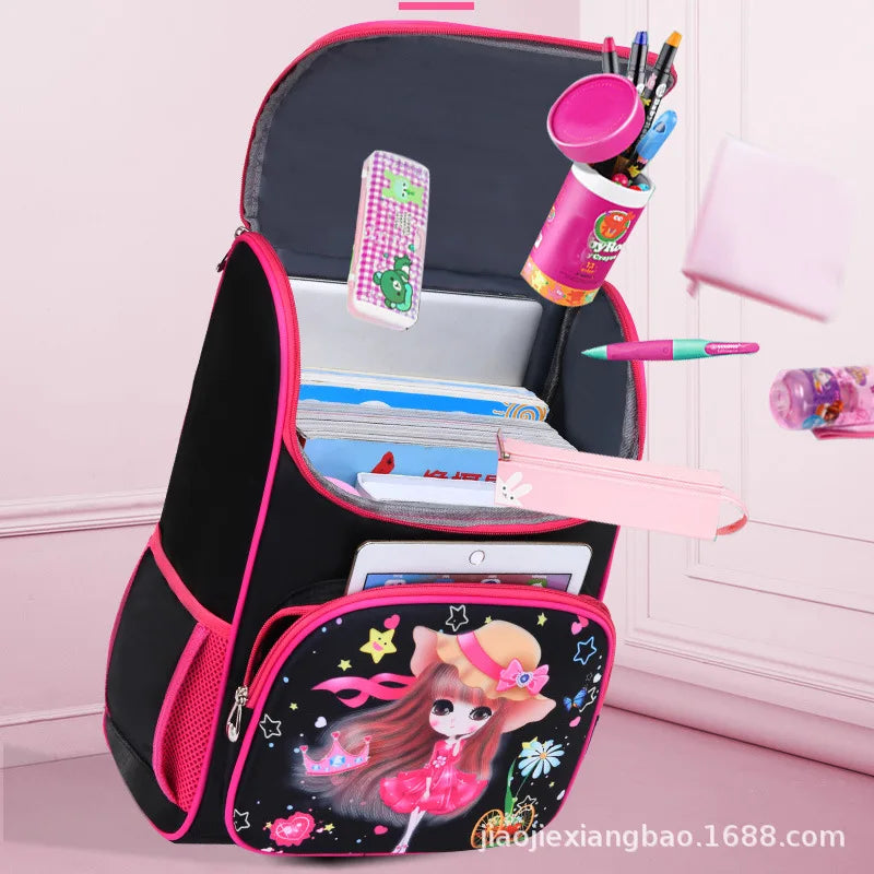Kids Princess Cartoon School Backpack Girls