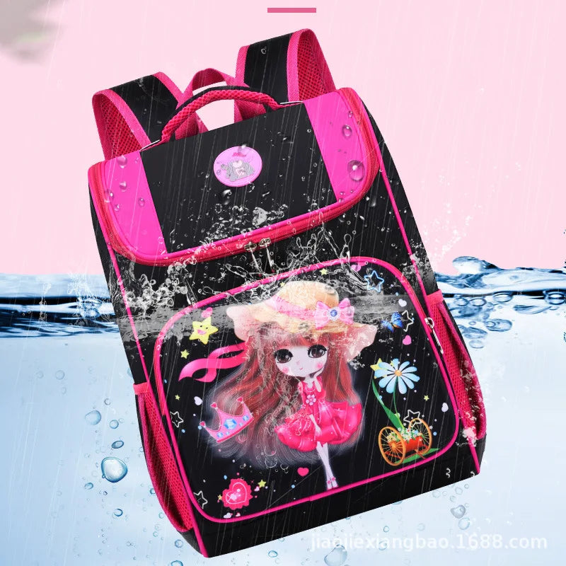 Kids Princess Cartoon School Backpack Girls