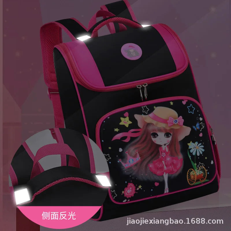 Kids Princess Cartoon School Backpack Girls