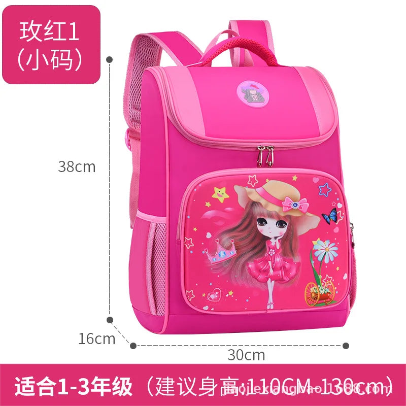 Kids Princess Cartoon School Backpack Girls
