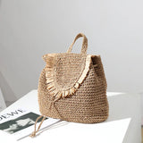 Casual Tassel Straw Bag Woven Bag Female Seaside Holiday Beach Bag