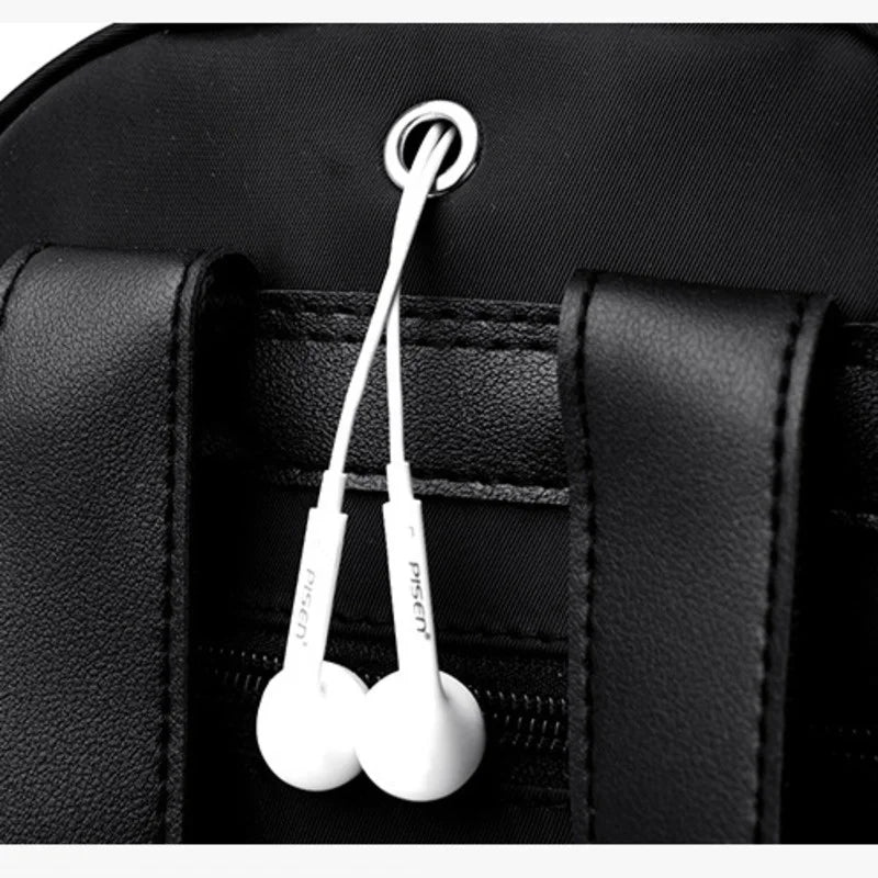 Women Backpack With Headphone Cable Hole Anti Theft School Bags