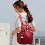 Women Backpack With Headphone Cable Hole Anti Theft School Bags