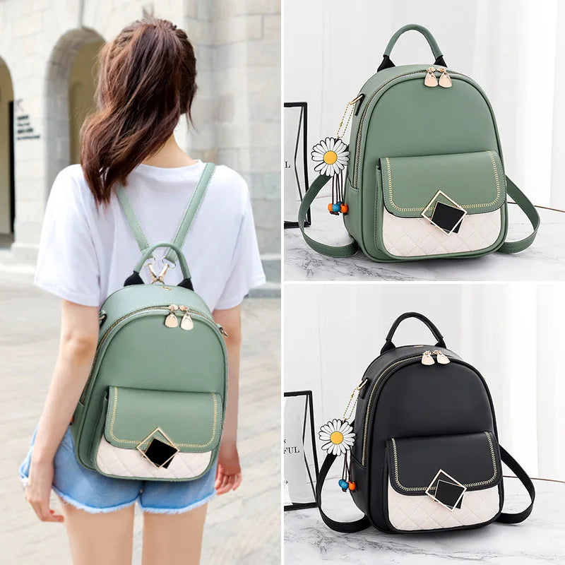 Casual PU Leather Backpack for Women