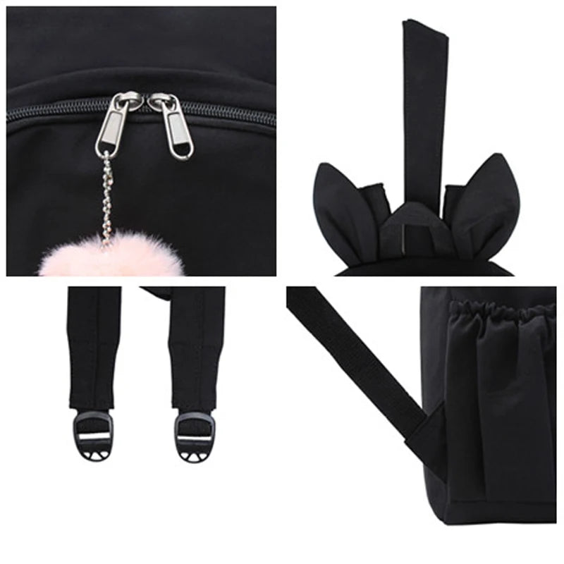 Nylon Children School Bags Rabbit Ear Girls Boys School Backpack