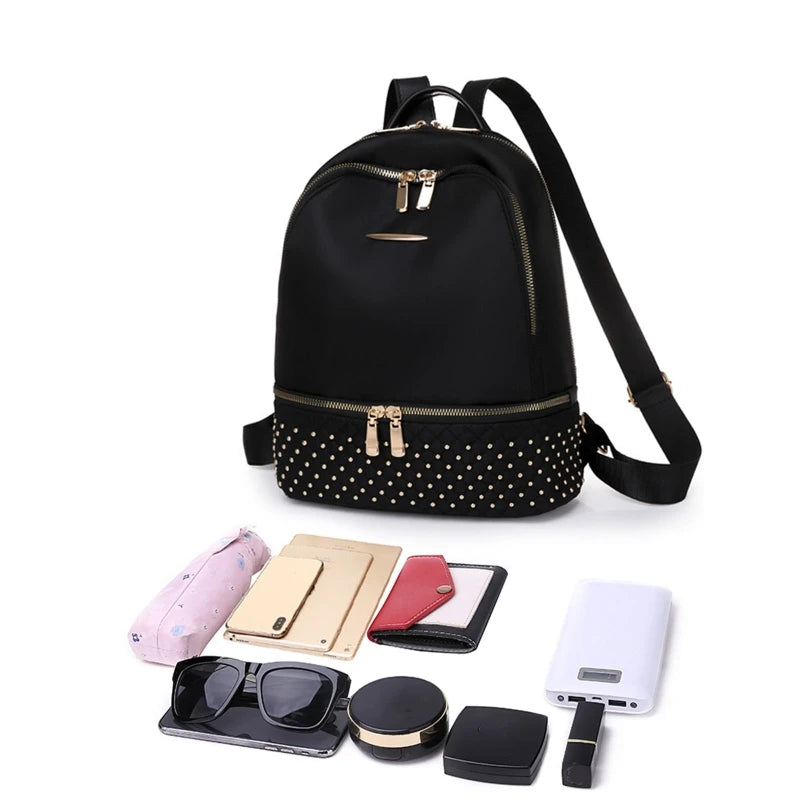 Women's School Bag Travel Daypack Bookbag Multiple Pockets