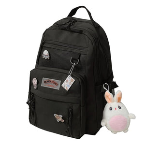 Nylon School Bag for College Teenagers Youth Rucksack Student Female Bookbag