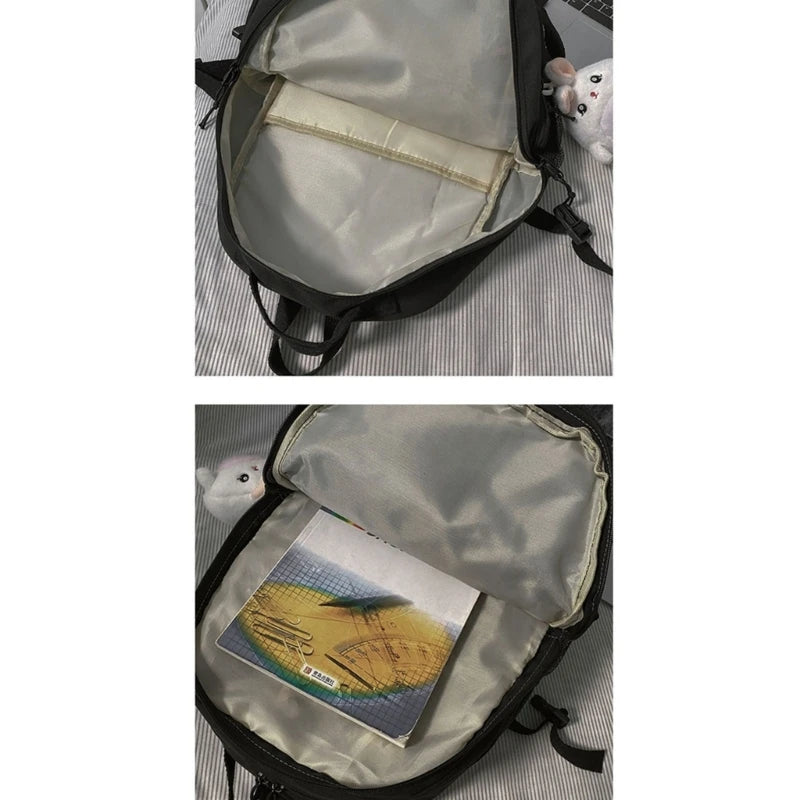 Nylon School Bag for College Teenagers Youth Rucksack Student Female Bookbag