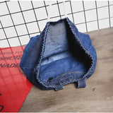 Denim Drawstring Travel Bag for Women