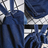 Denim Drawstring Travel Bag for Women
