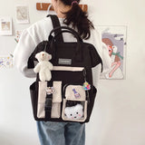 Teen Girls School Bag Travel Laptop Backpack Women Notebook Patchwork Bagpack