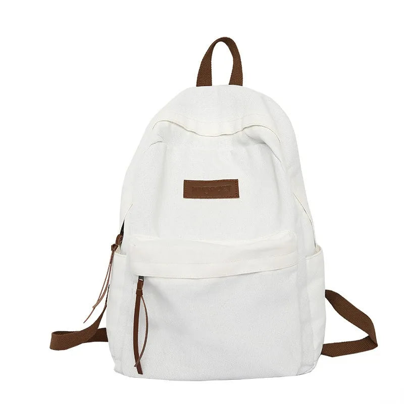 Preppy Students Backpack Large Capacity Button Travel Bag