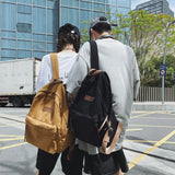 Preppy Students Backpack Large Capacity Button Travel Bag