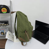 Preppy Students Backpack Large Capacity Button Travel Bag