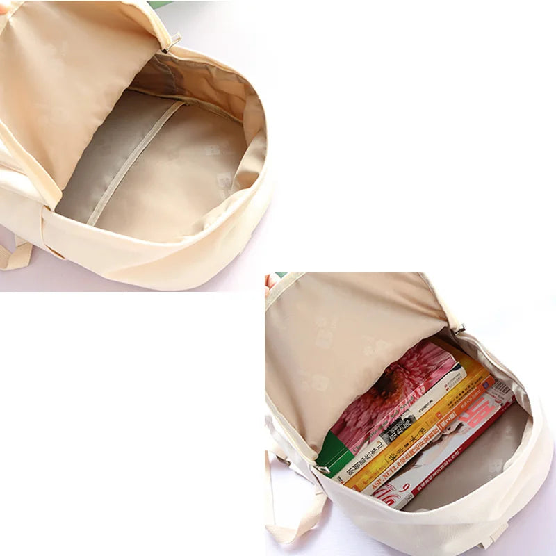 Canvas Girls College Book Backpack Multi-function Rucksack