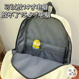 Women's Dark Academia Harajuku Backpack Hip Hop Patchwork Portable Travel Bag