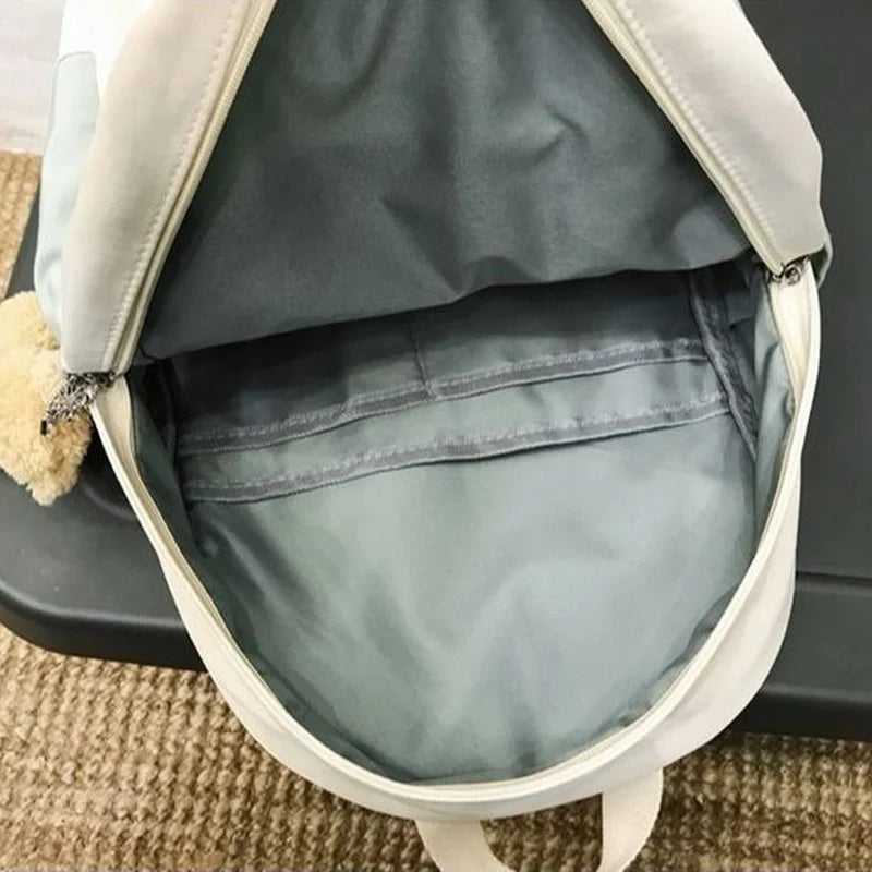 Women Panelled Sweet Large Capacity School Backpack Girls